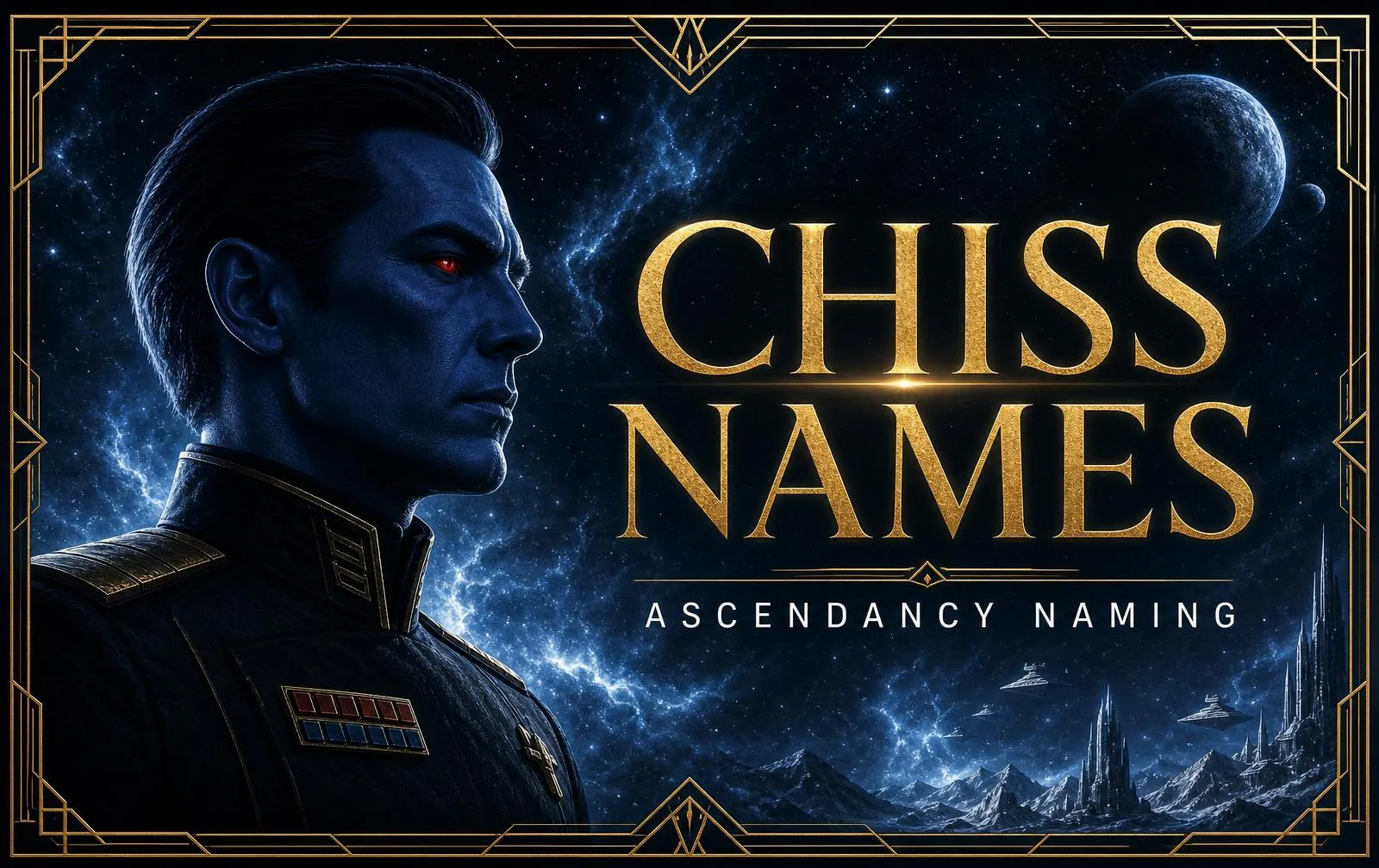 Species naming guide — Chiss Name Generator: Master Grand Admiral Thrawn-Style Names Chiss Name Generator: Master Grand Admiral Thrawn-Style Names — Complete Chiss name generator: female Chiss names, male names, SWTOR Chiss names & how the three-part naming s
