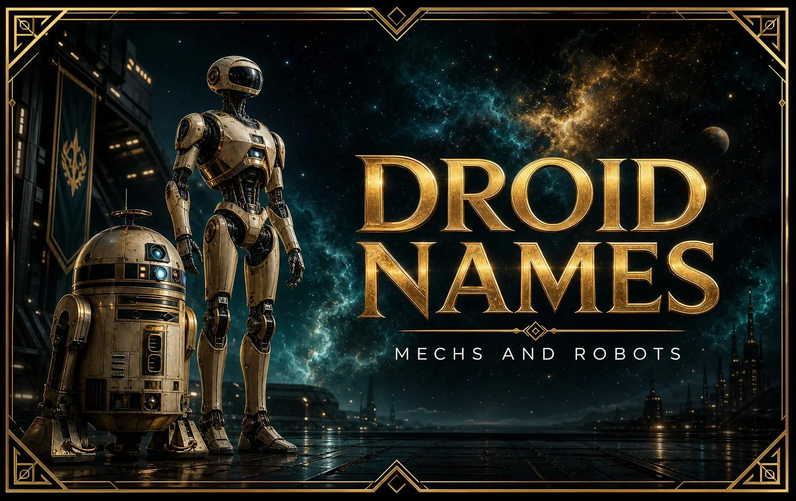 General naming guide — Star Wars Droid & Ship Name Generator: Designations & Ideas Star Wars Droid & Ship Name Generator: Designations & Ideas — Star Wars droid names & robot names: complete designation guide for astromechs, battle droids, protocol droids