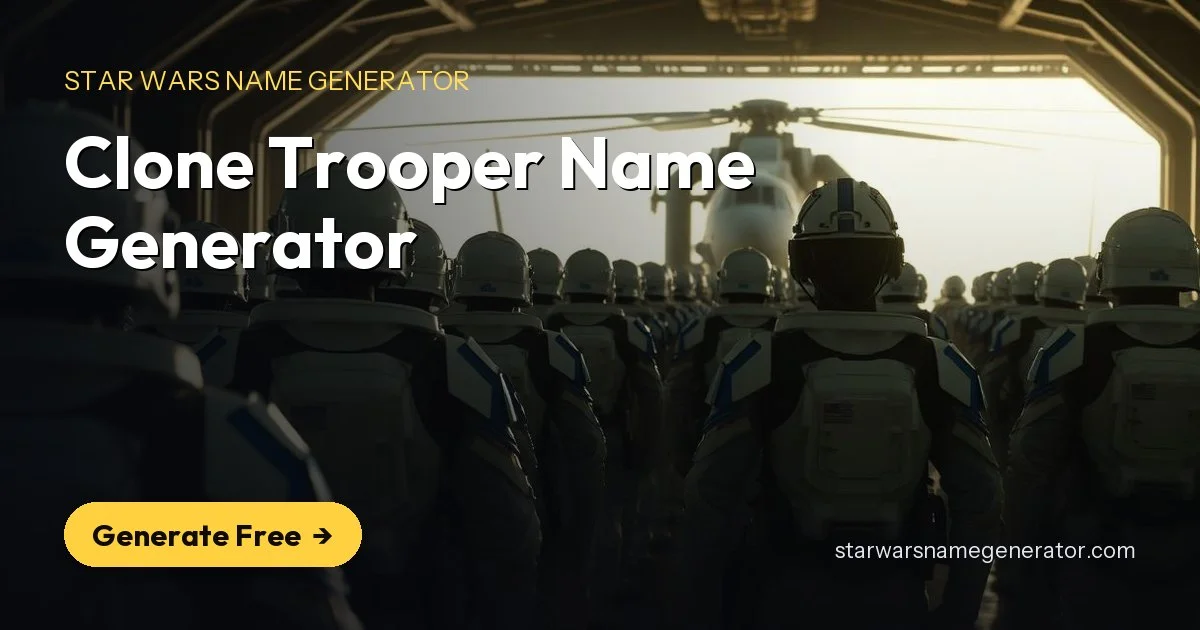Clone Trooper Name Generator